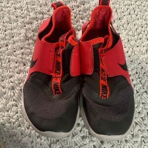 Nike Kids Black and Red Slip-On Athletic Sneakers